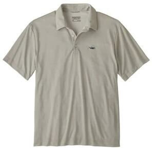 Patagonia Men's Sunshade Polo Shirt Tarpon Logo Short Sleeves Off White Size XL
